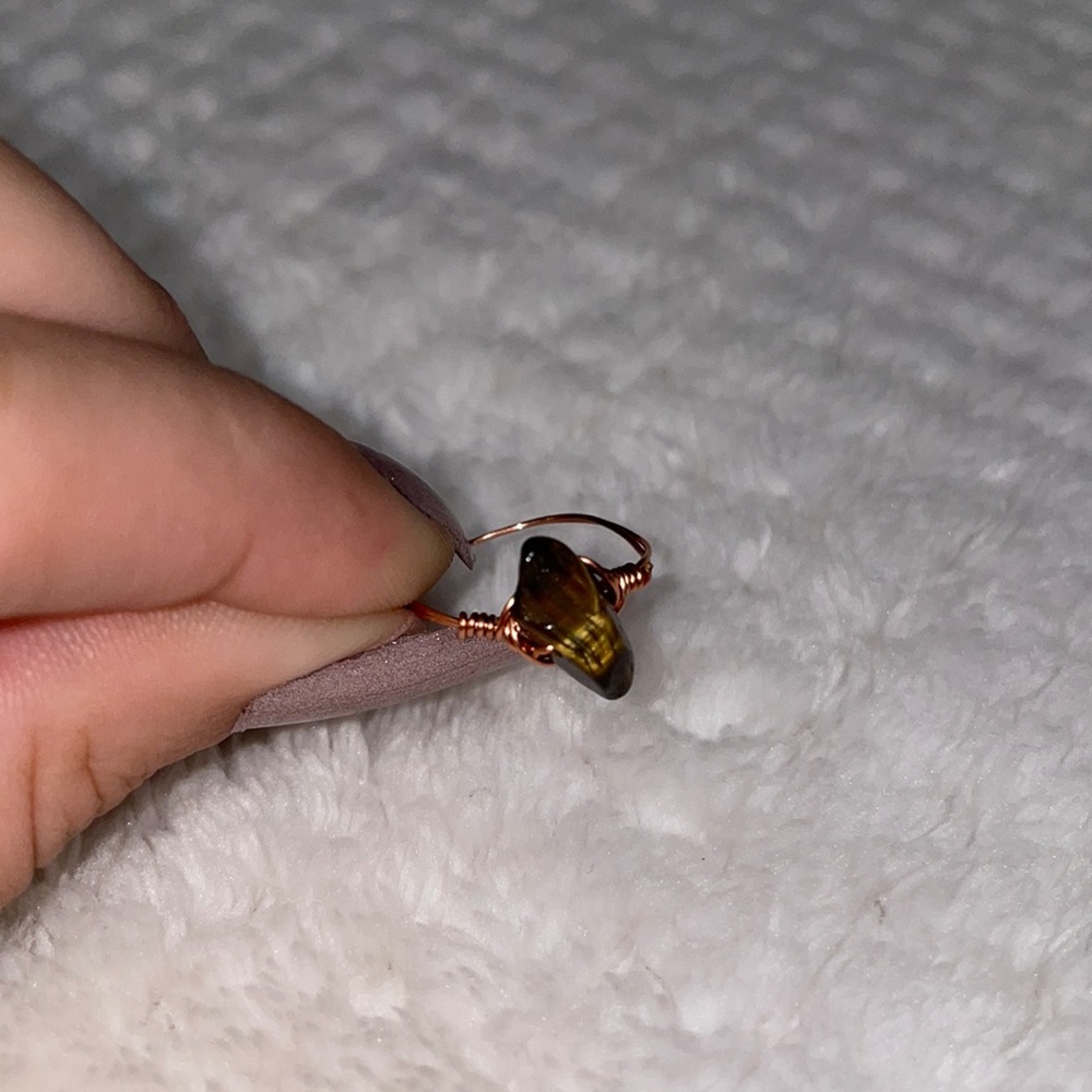 Tigers Eye Wire Wrapped Ring